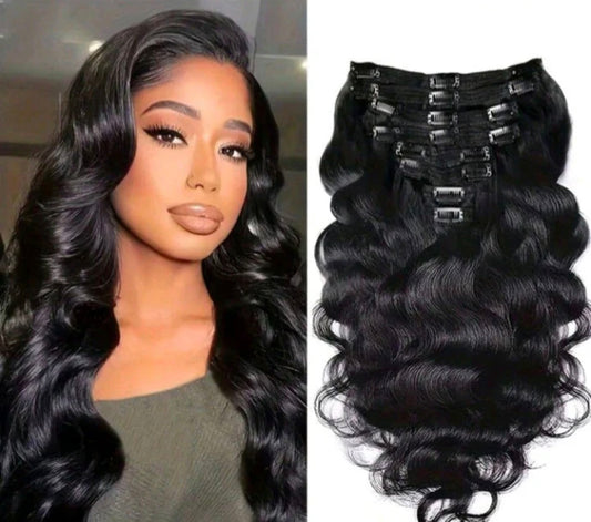 Black Body Wave Clip In Extensions