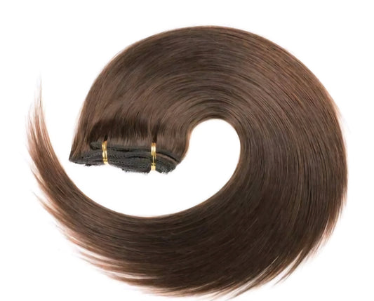 Straight Choclate Brown Clip In Extensions